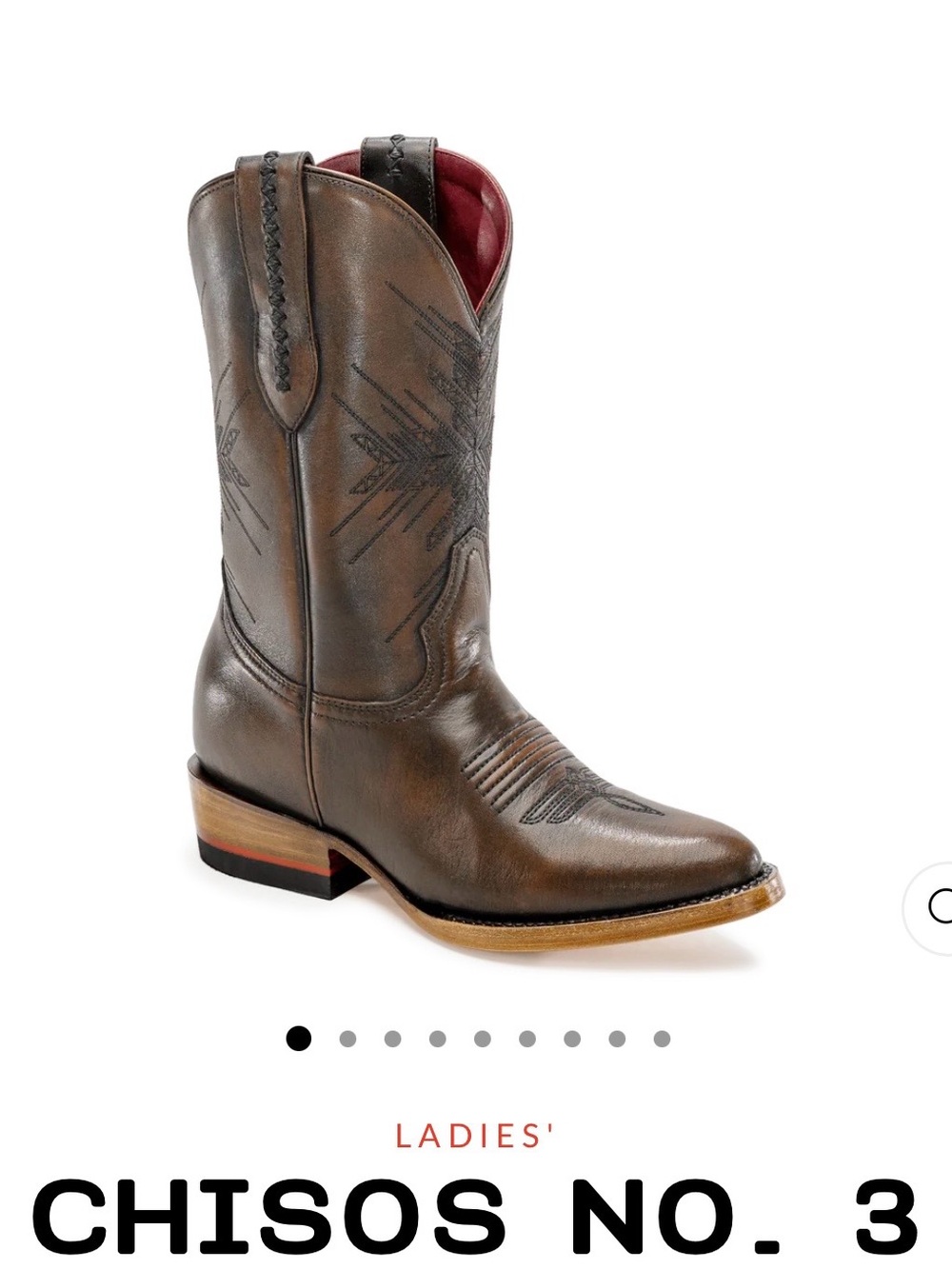 Ladies' Western Boot - Brown Leather